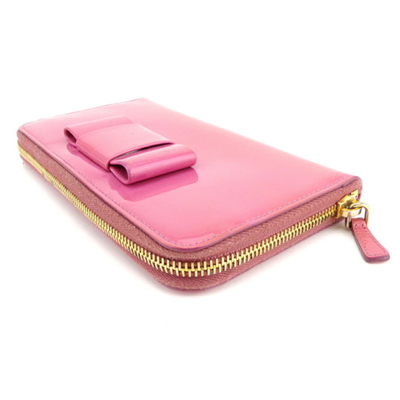 Miu Miu ribbon Wallet motif long Patent pink - Picture 3 of 6